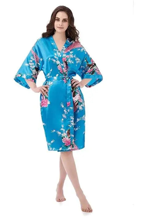 Sexy Bride Bridesmaid Wedding Dressing Robe Gray Lady - Bliss Berry