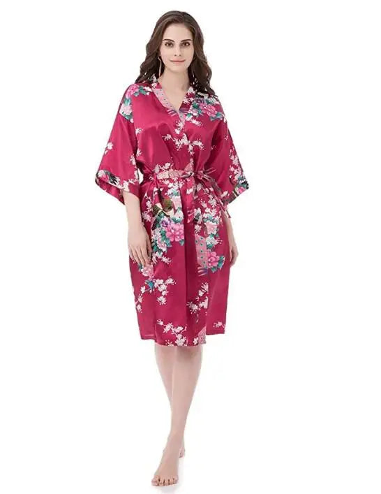 Sexy Bride Bridesmaid Wedding Dressing Robe Gray Lady - Bliss Berry