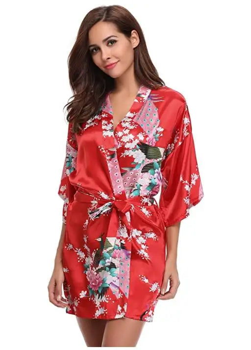 Sexy Bride Bridesmaid Wedding Dressing Robe Gray Lady - Bliss Berry