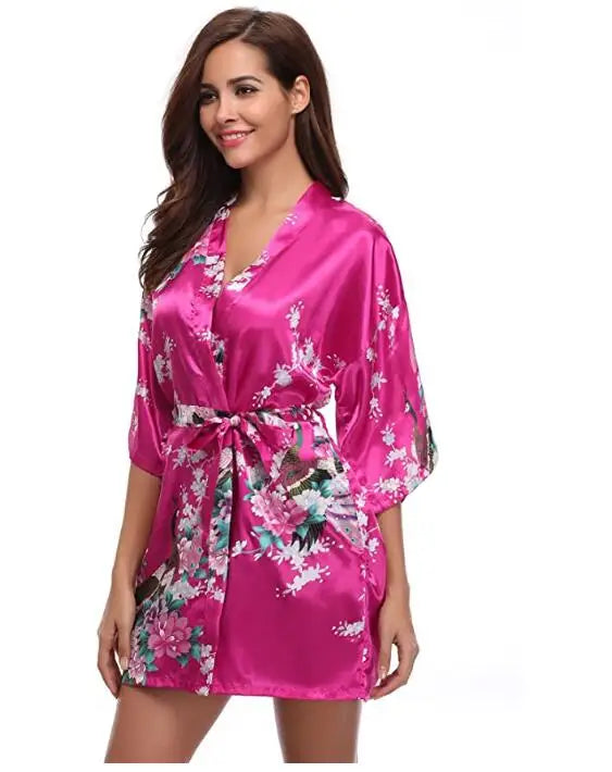 Sexy Bride Bridesmaid Wedding Dressing Robe Gray Lady - Bliss Berry