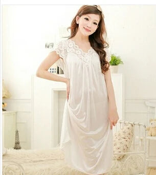 Women red lace sexy nightdress girls plus size Large - Bliss Berry