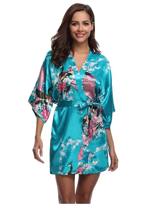 Sexy Bride Bridesmaid Wedding Dressing Robe Gray Lady - Bliss Berry