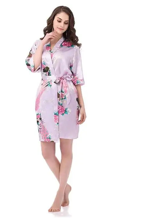 Sexy Bride Bridesmaid Wedding Dressing Robe Gray Lady - Bliss Berry
