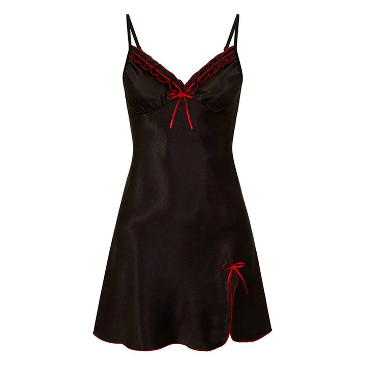 Sexy Sleepwear Women Lace Silk Satin Night Dress - Bliss Berry