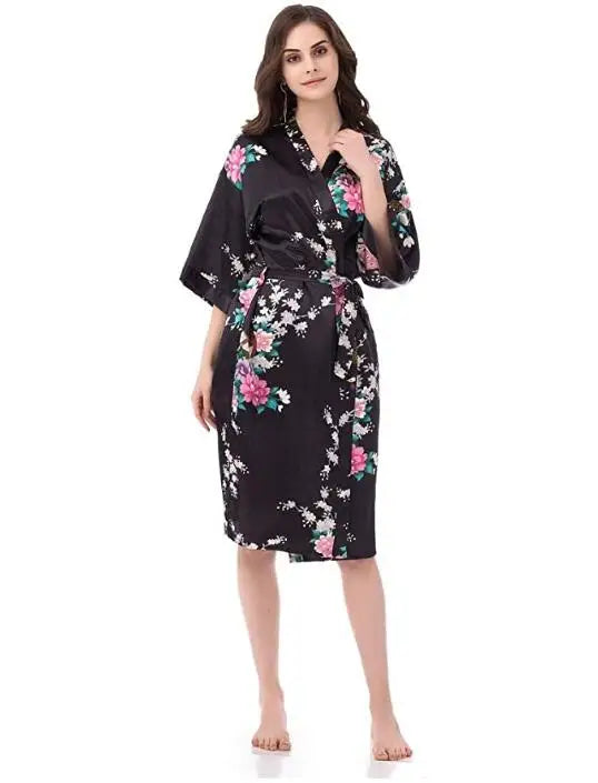 Sexy Bride Bridesmaid Wedding Dressing Robe Gray Lady - Bliss Berry