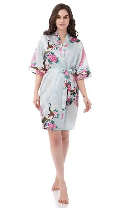 Sexy Bride Bridesmaid Wedding Dressing Robe Gray Lady - Bliss Berry