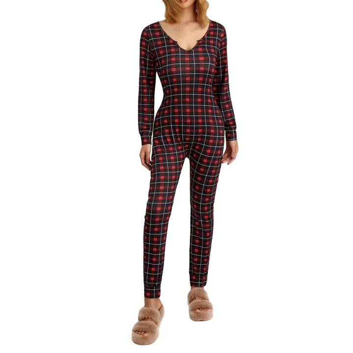 Women's Christmas Pajamas Romper Long Sleeve - Bliss Berry