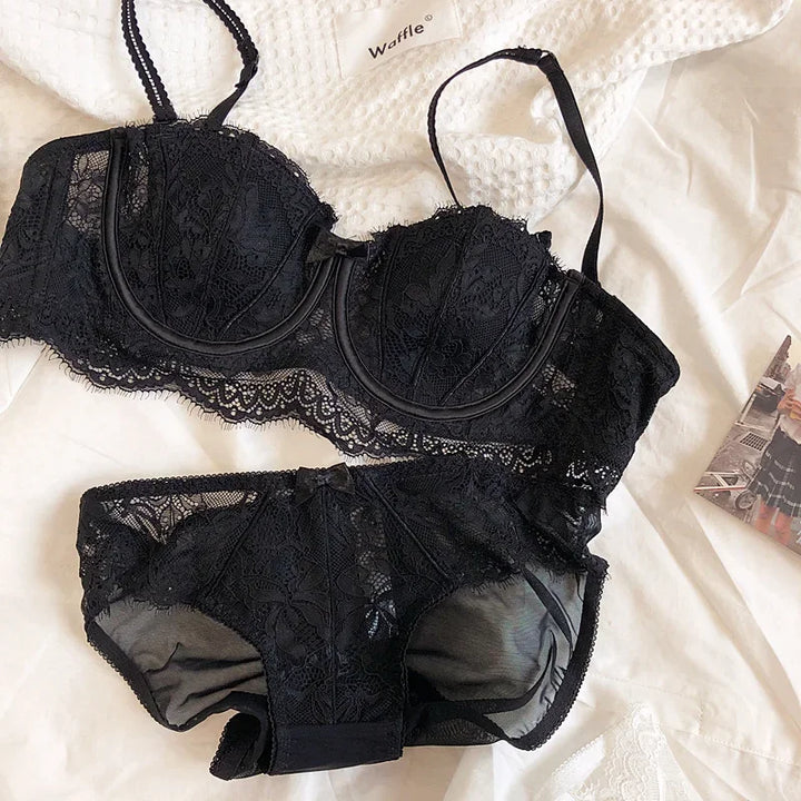 2 Pieces Women Lingerie Set Sexy Lace Embroidery Bra Set - Bliss Berry