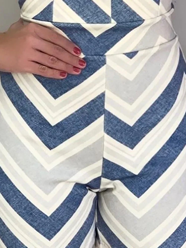 One Shoulder Chevron Stripes Rompers Women - Bliss Berry