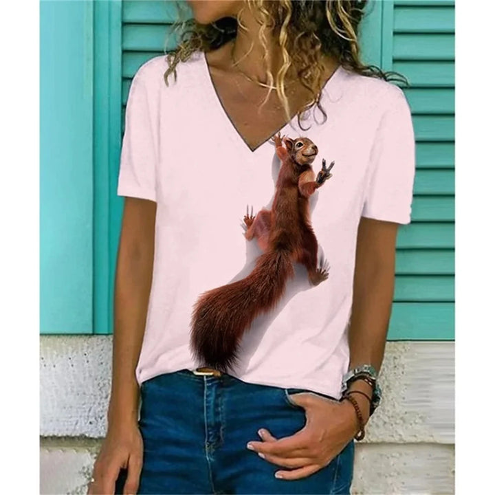 Squirrel T-Shirts Animal 3D Print Women Short - Bliss Berry