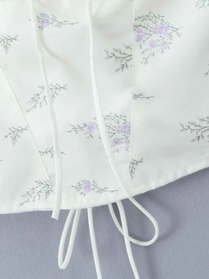 European style new lace floral bow camisole - Bliss Berry