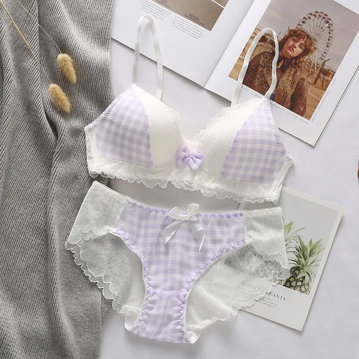 Korean Cute Bra Set for  women  summer thin section - Bliss Berry