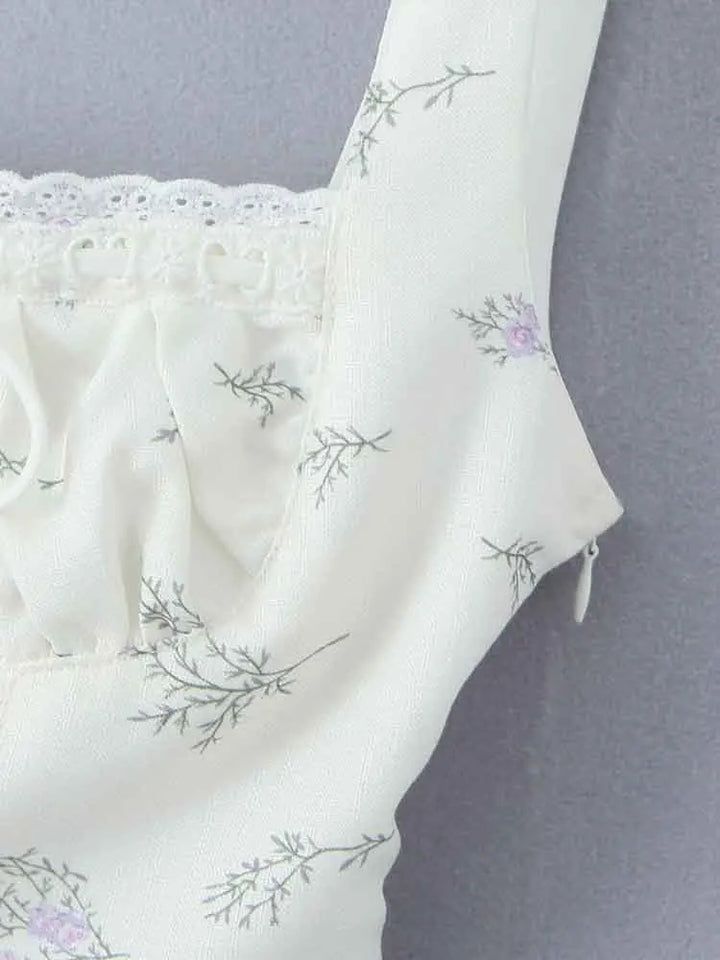 European style new lace floral bow camisole - Bliss Berry