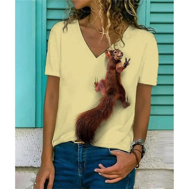 Squirrel T-Shirts Animal 3D Print Women Short - Bliss Berry