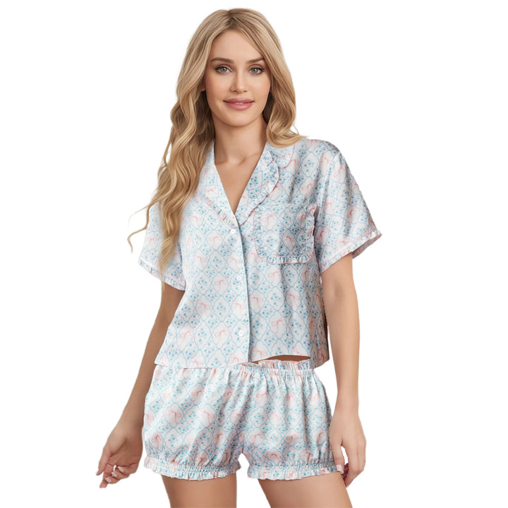 Women s 2 Piece Pajamas Set Short Sleeve Floral - Bliss Berry