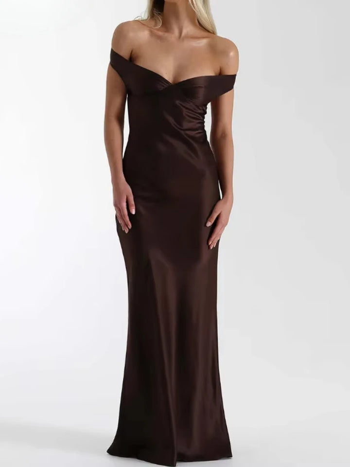 New Summer Satin Bow Backless Sexy Maxi Dress for Women Gown Fashion V Neck Sleeveless Club Party Evening Dress Elegant Clothing - Bliss Berry