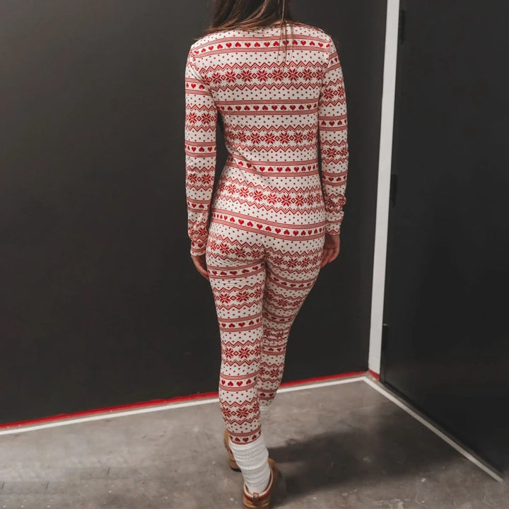 Women's Christmas Pajamas Romper Long Sleeve - Bliss Berry