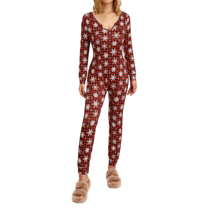 Women's Christmas Pajamas Romper Long Sleeve - Bliss Berry