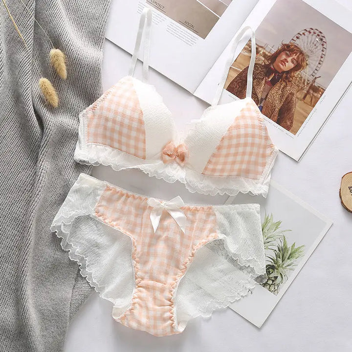 Korean Cute Bra Set for  women  summer thin section - Bliss Berry