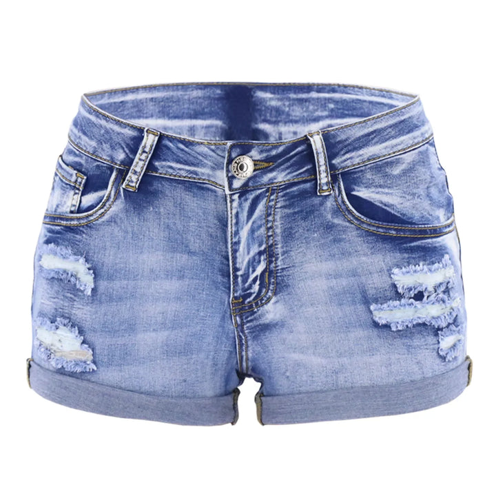 Women's Split Denim Shorts Summer Beach - Bliss Berry